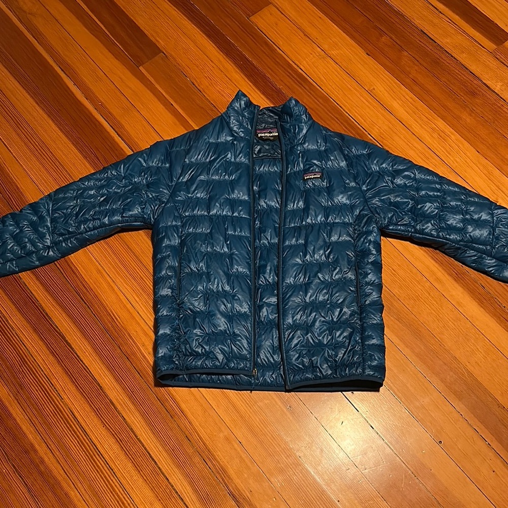 Patagonia Blue Puffer Jacket Quilted Winter Coat